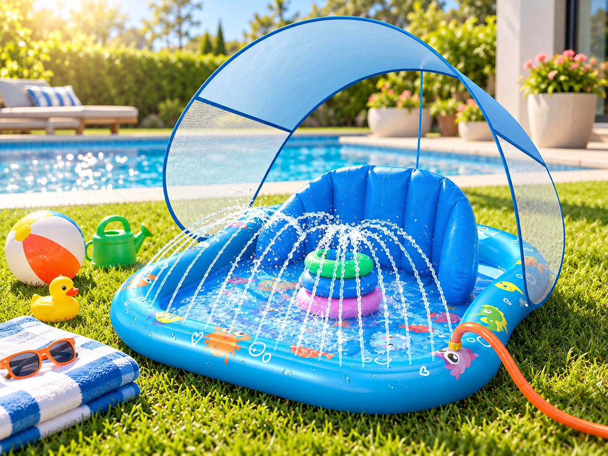 Toddler Splash Pad with Canopy: A Backyard Water Play Guide