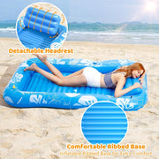 PanAdventure 77" x 48" Inflatable Tanning Pool Lounger with Cooling Sprinkler