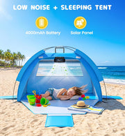 PanAdventure 4-in-1 Baby Beach Tent with Solar Cooling Fan & Splash Pool