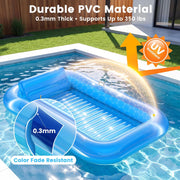 PanAdventure 77" × 48" Sheer Blue Inflatable Tanning Pool Lounger with Sprinkler
