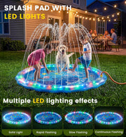 PanAdventure 60" Textured LED Light-Up Sprinkler Splash Pad with Wireless Remote