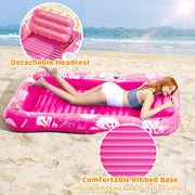 PanAdventure 77" × 48" Pink Inflatable Tanning Pool Lounger with Sprinkler