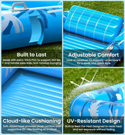 PanAdventure 77" Inflatable Tanning Pool Lounger with Sprinkler & Detachable Pillow