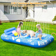 PanAdventure 77" x 48" Inflatable Tanning Pool Lounger with Cooling Sprinkler