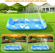 PanAdventure 77" x 48" Inflatable Tanning Pool Lounger with Cooling Sprinkler