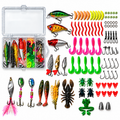 95Pcs Fishing Lures Kit for Freshwater Bait Tackle Kit for Bass Trout Salmon Fishing Accessories Tackle Box Including Spoon Lures Soft Plastic Worms Fishing Gifts